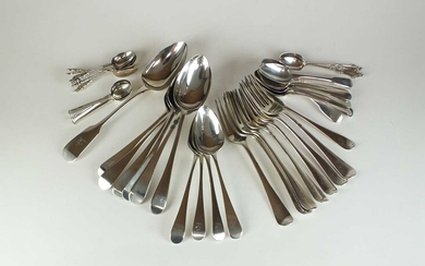 A harlequin collection of silver flatware