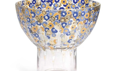 A large Art Deco glass vase