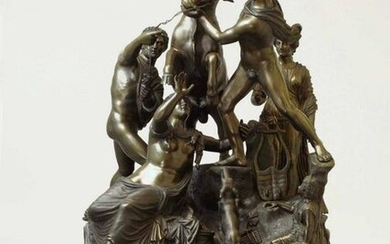 A large bronze sculpture group of the farnese bull