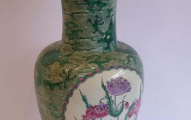 A late 19th century Chinese porcelain vase; flaring lip...