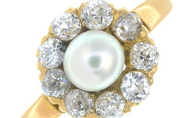 A late 19th century split pearl and old-cut diamond
