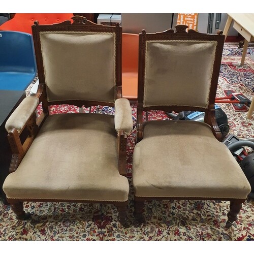 A lovely pair of Late 19th Century show frame Armchairs.