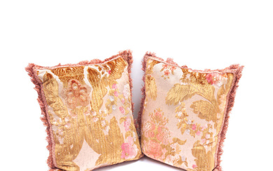 A pair of ciselé velvet cushions 19th century, French