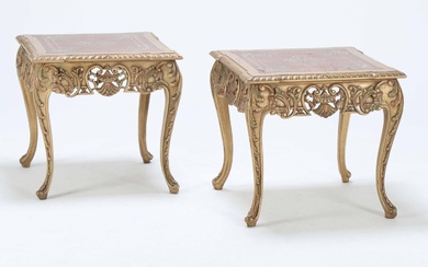A pair of small lamps/coffee tables - 20th century (2)