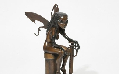 A patinated bronze model of a drug fairy