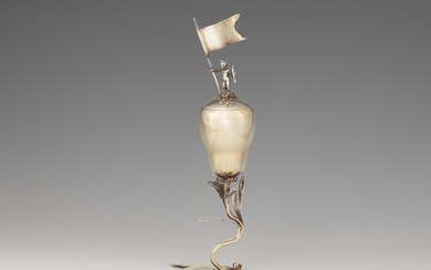 A rare Augsburg silver gilt pear goblet