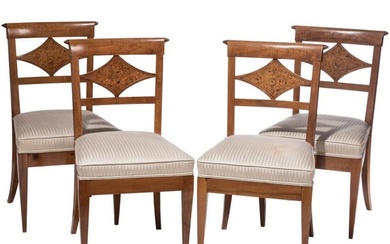 A set of four German Biedermeier chairs, circa 1830