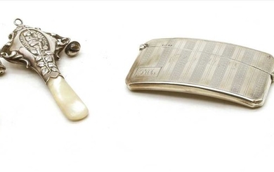 A silver calling card case