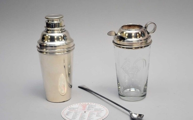 A silver plated cocktail set