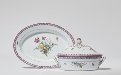 A small Berlin KPM neoclassical porcelain tureen and stand