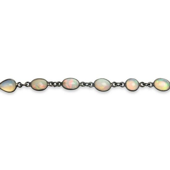 A synthetic opal necklace