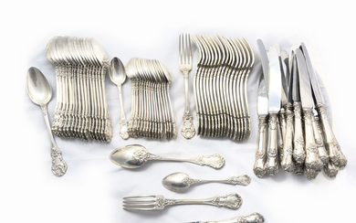A uniqe 800 Silver set, for 18 diners, signed...
