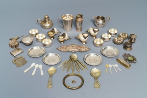 A varied collection of small silverware and mother…