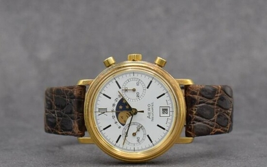 AERO WATCH gold plated gents chronograph with moon