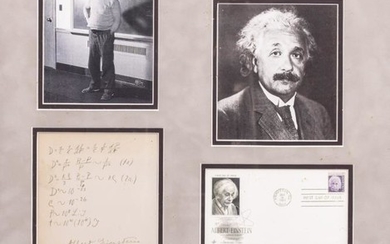ALBERT EINSTEIN SIGNED SET OF MATHEMATICAL CALCULATIONS above the...