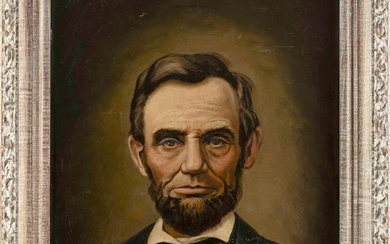 AMERICAN SCHOOL (Early 20th Century,), Portrait of Abraham Lincoln., Oil on academy board, 24" x