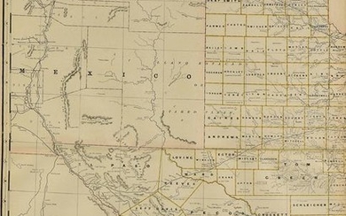AN ANTIQUE MAP, "Western Half Of Texas," CHICAGO, CIRCA