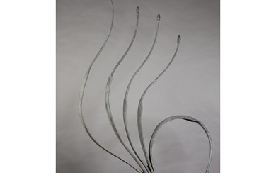 ARR Helen Sinclair (b 1954), Leaf forms, bronze, garden scul...