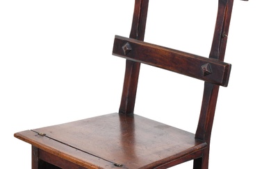 ARTS AND CRAFTS MAHOGANY METAMORPHIC LIBRARY CHAIR 49 1/4 x 19 x 19 1/4 in. (125.1 x 48.3 x 48.9 cm.)