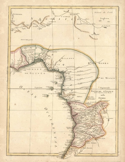 [Africa]. "Guinée Orientale". Engr. map w. handcol. borders by R....