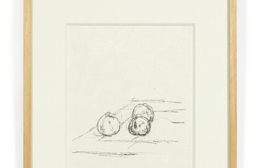 Alberto GIACOMETTI (1901 - 1966) Trois Pommes - 1961 Lithographie en noir sur Japon nacré
