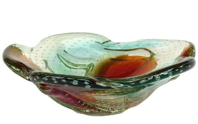 Alfredo Barbini Italian Murano Centerpiece Glass Bowl