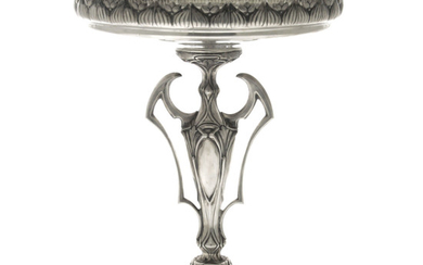 Amazing Art-Nouveau Silver Centerpiece Bowl, Koch & Bergfeld, Bremen, Germany, Circa 1900.