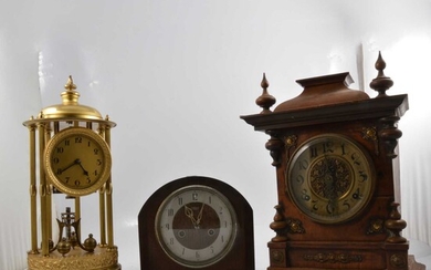 American mantel clock and two others.