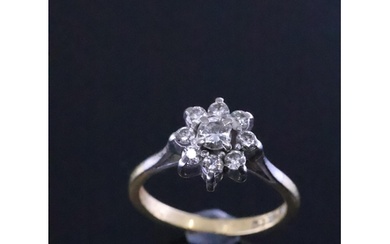 An 18ct gold diamond set ring with a copy of a probate valua...