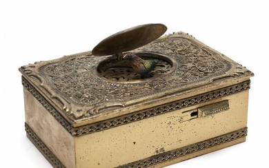 An Antique Karl Griesbaum Singing Bird Box Automaton