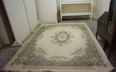 An Aubusson style cream ground carpet, Modern, 363cm long, 270cm wide