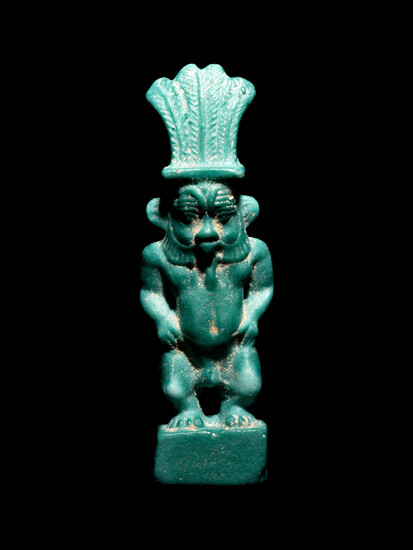 An Egyptian Faience Amulet of Bes