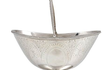 An English Victorian sterling silver sugar basket - London 1876,...