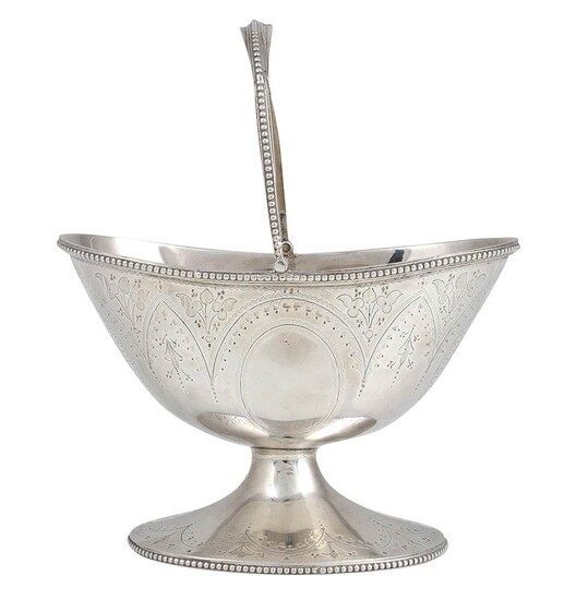 An English Victorian sterling silver sugar basket - London...
