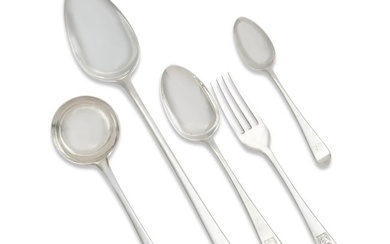 An assembled group of silver Old English flatware