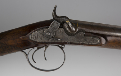 An early 19th century 20-bore double-barrelled percussion sporting gun by Joseph Manton, serial numb