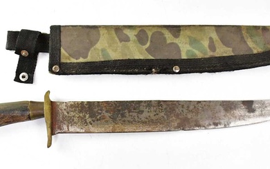 An early 20th century machete, the 36.5cm blade stamped 'AVS',...