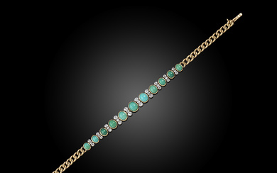 An early 20th century turquoise and diamond...