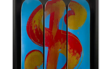 Andy Warhol "Dollar Sign" Custom Framed Skateboard Triptych