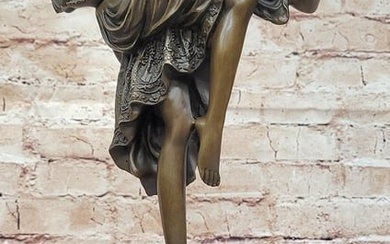 Ankara Snake Dancer Art Deco Nouveau Bronze Sculpture Signed J.R. Colinet