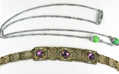 Antique Art Deco Panel Bracelet & Necklace