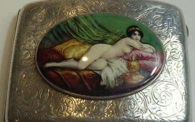 Antique British Erotic 1910s Nude Lady Sterling Silver