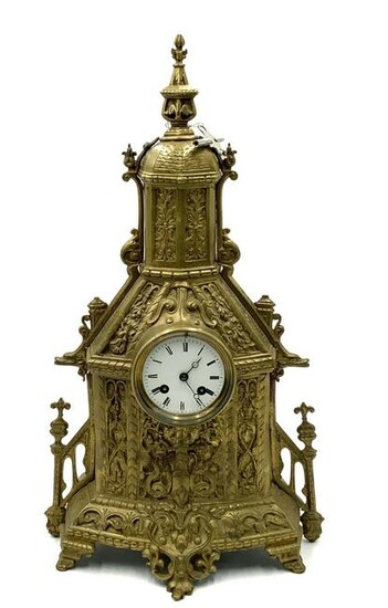 Antique European-Style Bronze or Brass Clock.
