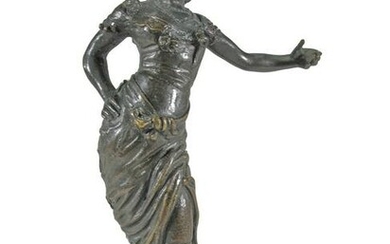 Antique European bronze woman sculpture
