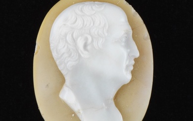 Antique George III English Carved Agate Cameo of Emperor