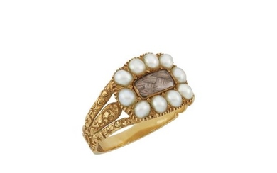 Antique, Gold, Split Pearl and Hair Ring