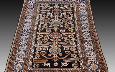 Antique Perepedil Kazak rug - 5 x 3.4 - perfect