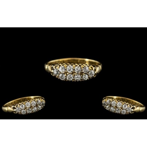Antique Period - Attractive 18ct Gold Diamond Set Ring In a ...