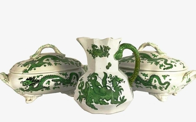 Antique Pitcher & Two Covered Dishes