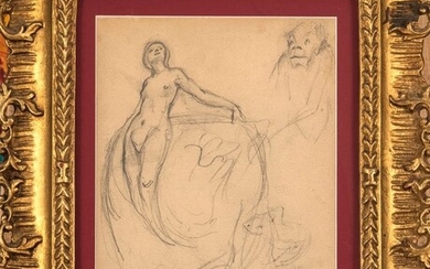 Arnold Böcklin, "Mädchenakt und Affe"